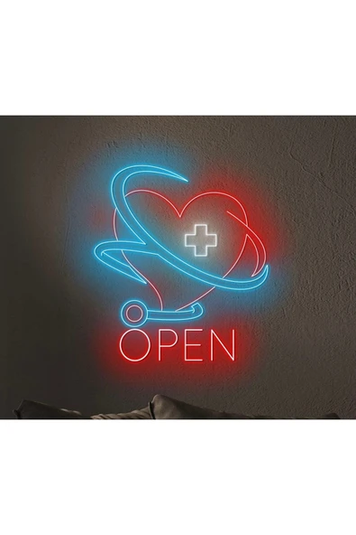 OPEN Yazılı ve Şekilli Neon Tabela ürün görseli 1