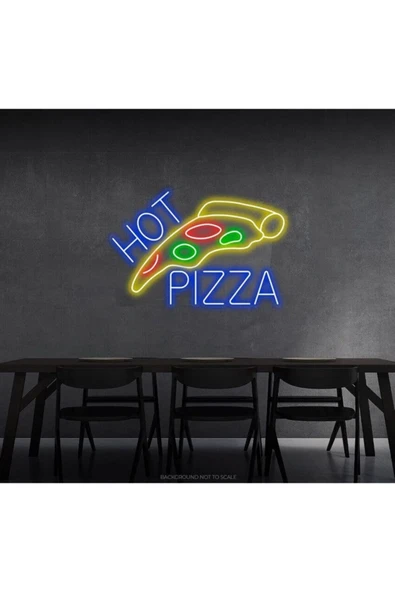 HOT PİZZA Yazılı ve Pizza Şekilli Neon Tabela ürün görseli 1