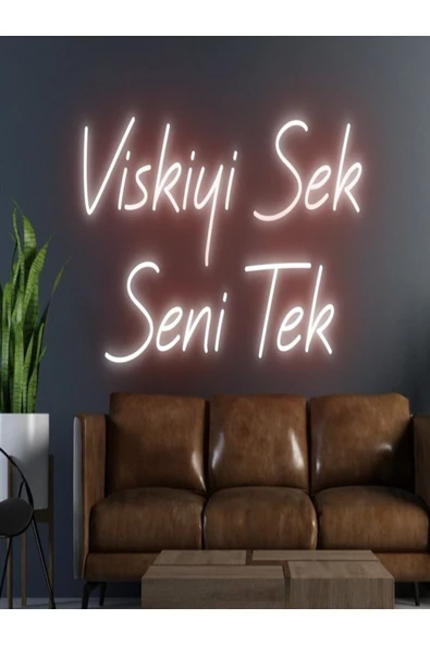 Viskiyi Sek Seni Tek Yazılı Neon Tabela ürün görseli 1