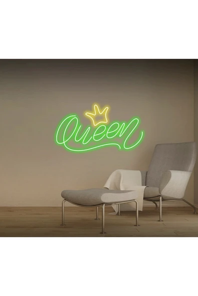 Queen Yazılı Taç Figürlü Neon Tabela ürün görseli 1