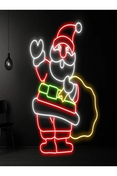 Noel Baba Figürlü Yılbaşı Temalı Neon Tabela ürün görseli 1