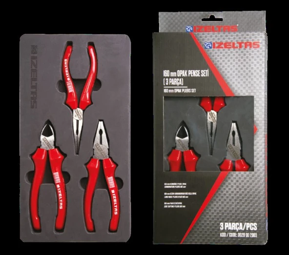 İzeltaş Opak Seri Pense Seti 160mm (3 parça) 3020 00 2003 ürün görseli 1