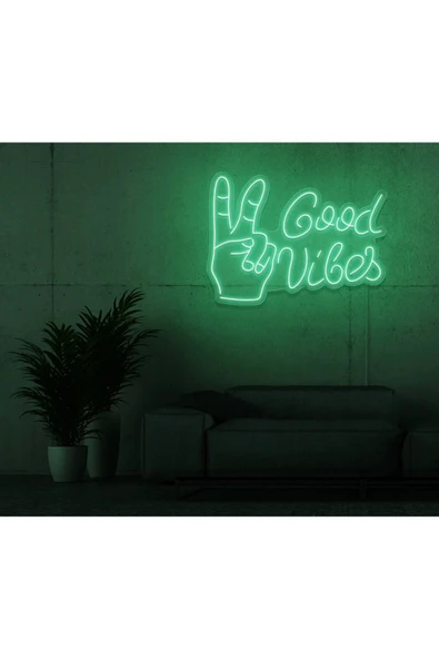 Good Vibes Yazılı ve Şekilli Neon Tabela ürün görseli 1