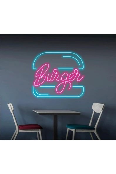 Burger Yazılı ve Şekilli Neon Tabela ürün görseli 1