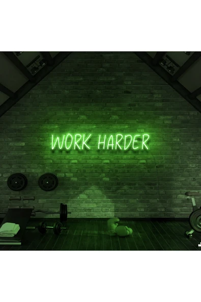 WORK HARDER Yazılı Neon Tabela ürün görseli 1