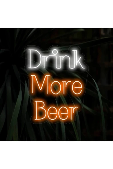 Drink More Beer Yazılı Neon Tabela ürün görseli 1