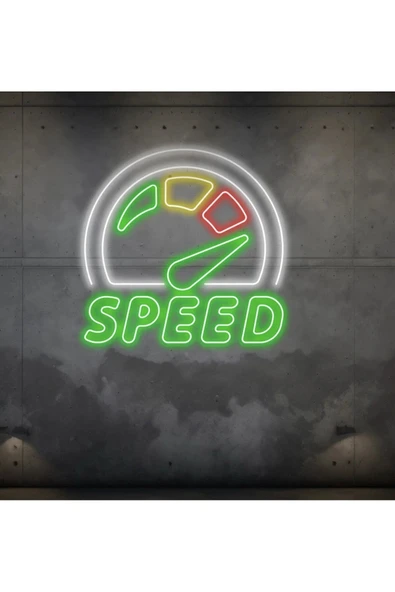 SPEED Yazılı ve Şekilli Neon Tabela ürün görseli 1