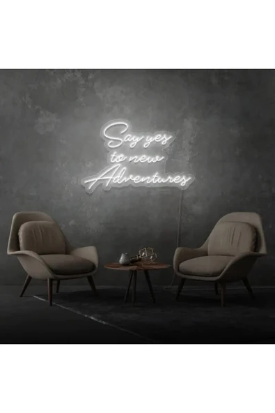 Say Yes To New Adventures Yazılı Neon Tabela ürün görseli 1
