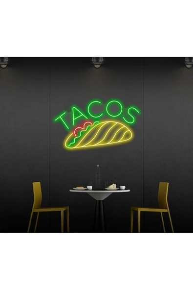 TACOS Yazılı ve Şekilli Neon Tabela ürün görseli 1