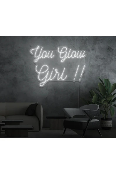 You Glow Girl!! Yazılı Neon Tabela ürün görseli 1