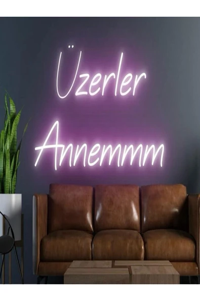 Üzerler Annemmm Yazılı Neon Tabela ürün görseli 1