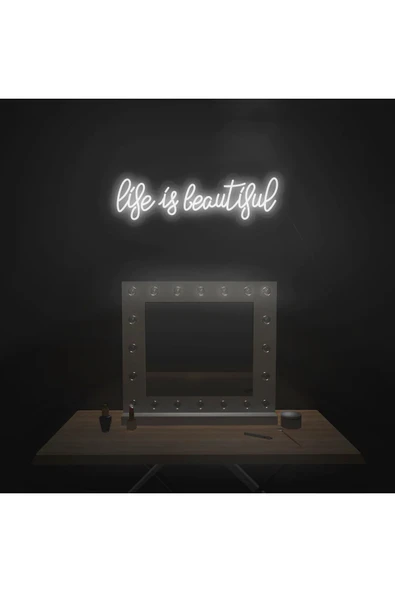 Life Is Beautiful Yazılı Neon Tabela ürün görseli 1