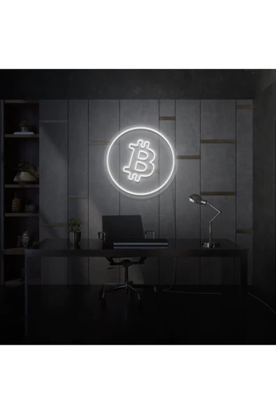 Bitcoin Logo Neon Tabela ürün görseli 1