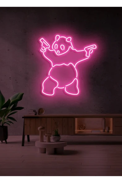 Panda Figürlü Neon Tabela ürün görseli 1