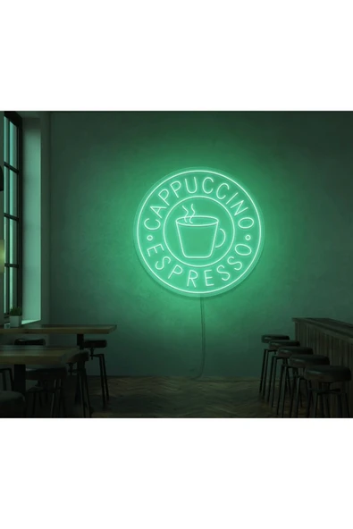 CAPPUCCINO ESPRESSO Yazılı Ve Şekilli Neon Tabela ürün görseli 1