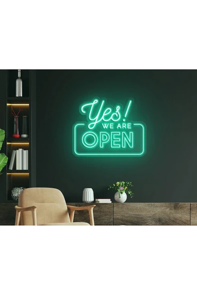 Yes! WE ARE OPEN Yazılı Neon Tabela ürün görseli 1