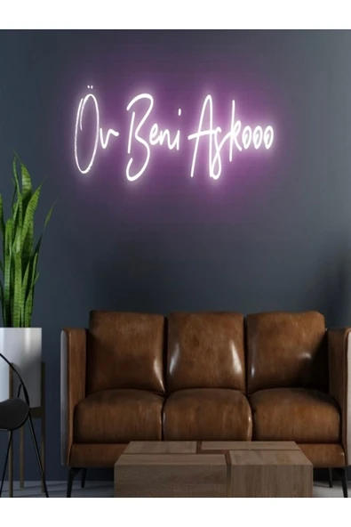 Öv Beni Aşkooo Yazılı Neon Tabela ürün görseli 1