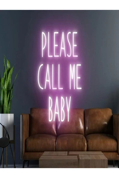 PLEASE CALL ME BABY Yazılı Neon Tabela ürün görseli 1