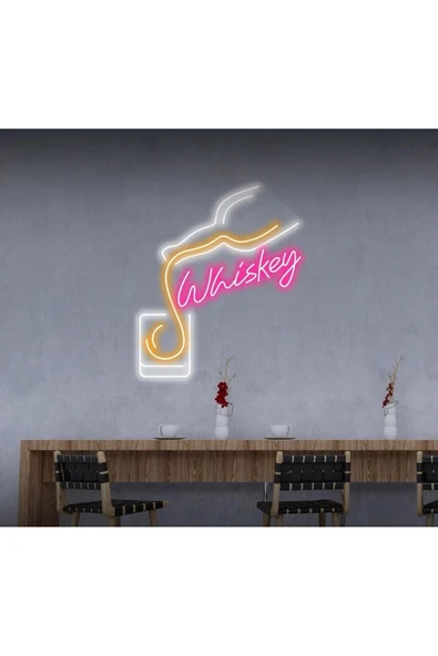 Whiskey Yazılı ve Şekilli Neon Tabela ürün görseli 1