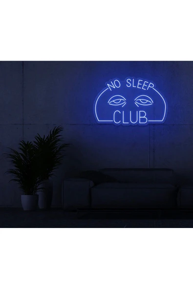 NO SLEEP CLUB Yazılı ve Şekilli Neon Tabela ürün görseli 1