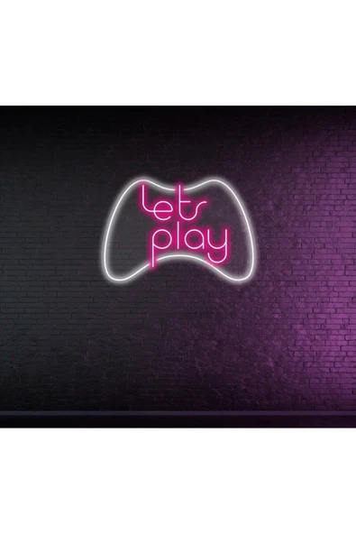 Lets play Yazılı ve Şekilli Neon Tabela ürün görseli 1