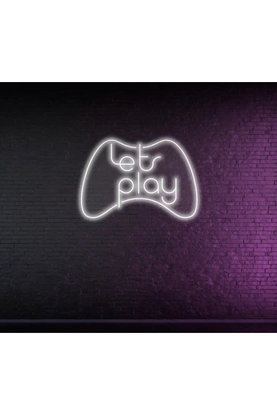 Lets play Yazılı ve Şekilli Neon Tabela ürün görseli 1