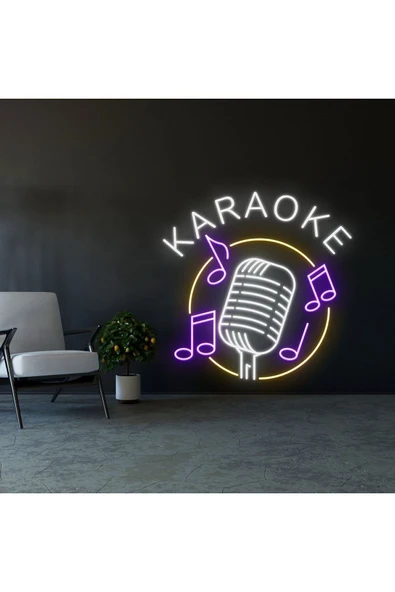 KARAOKE Yazılı ve Şekilli Neon Tabela ürün görseli 1