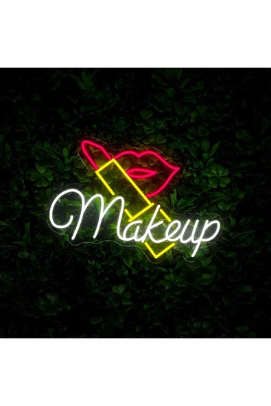 Makeup Yazılı ve Şekilli Neon Tabela - Resim 3