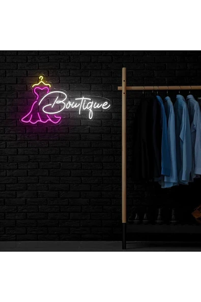 Boutigue Yazılı ve Şekilli Neon Tabela - Resim 2