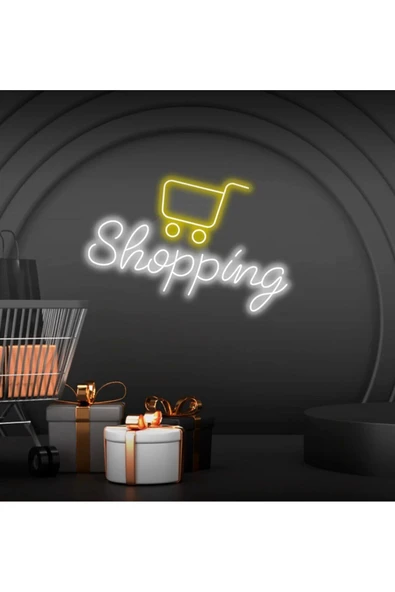 Shopping Yazılı ve Şekilli Neon Tabela ürün görseli 1