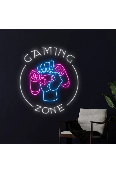 GAMING ZONE Yazılı ve Şekilli Neon Tabela ürün görseli 1