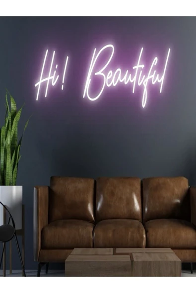 Hi! Beautiful Yazılı Neon Tabela ürün görseli 1
