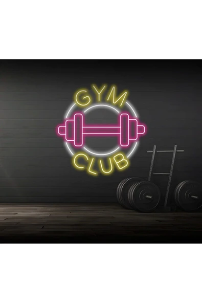 GYM CLUB Yazılı ve Şekilli Neon Tabela ürün görseli 1