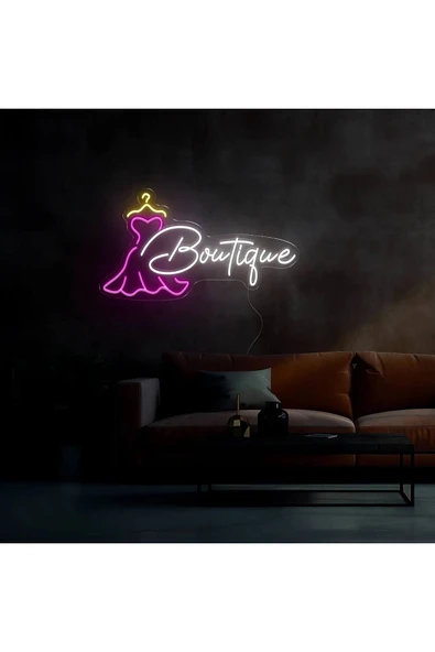 Boutigue Yazılı ve Şekilli Neon Tabela ürün görseli 1