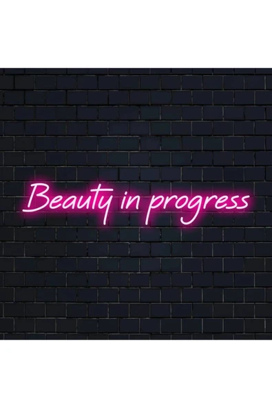 Beauty in progress Yazılı Neon Tabela ürün görseli 1