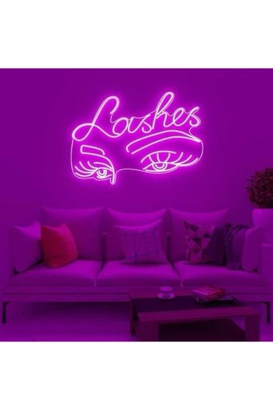 Lashes Yazılı Göz Figürlü Neon Tabela ürün görseli 1