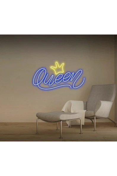 Queen Yazılı Taç Figürlü Neon Tabela ürün görseli 1