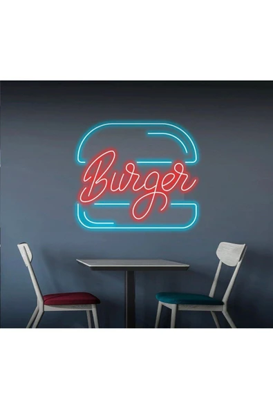 Burger Yazılı ve Şekilli Neon Tabela ürün görseli 1