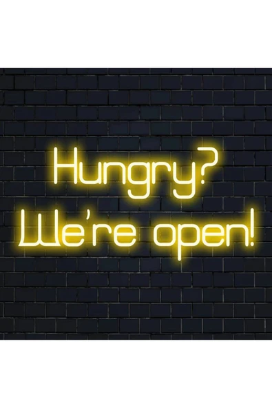Hungry? We're open! Yazılı Neon Tabela ürün görseli 1