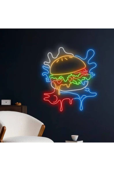 Burger Şekilli Neon Tabela ürün görseli 1