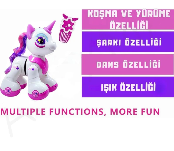 Kumandalı Romantic Marry Sevimli Oyuncak Unicorn Robot - Resim 5