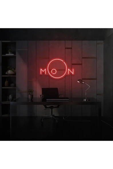 MOON Yazılı Neon Tabela - Resim 3