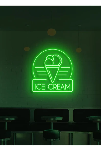 ICE CREAM Yazılı ve Şekilli Neon Tabela ürün görseli 1