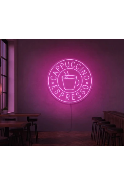 CAPPUCCINO ESPRESSO Yazılı Ve Şekilli Neon Tabela ürün görseli 1