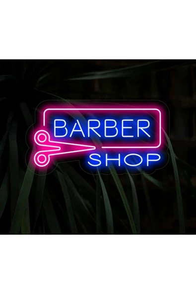 BARBER SHOP Yazılı ve Şekilli Neon Tabela ürün görseli 1