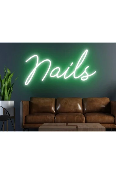 Nails Yazılı Neon Tabela ürün görseli 1