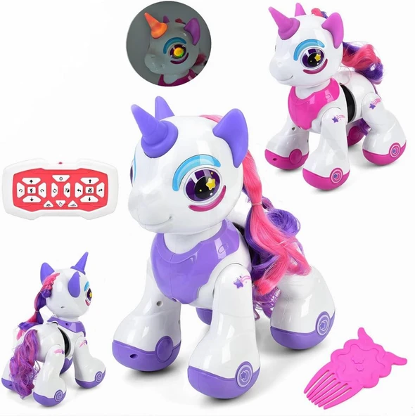 Kumandalı Romantic Marry Sevimli Oyuncak Unicorn Robot - Resim 3