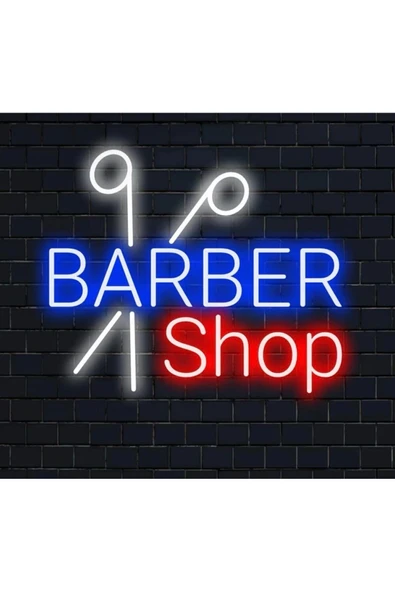 BARBER SHOP Yazılı ve Şekilli Neon Tabela ürün görseli 1