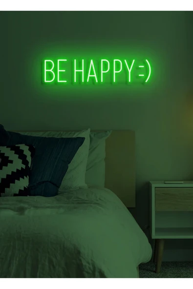 BE HAPPY :) Yazılı Neon Tabela ürün görseli 1