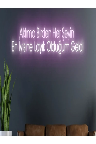 Aklıma Birden Her Şeyin En Iyisine Layık Olduğum Geldi Yazılı Neon Tabela ürün görseli 1